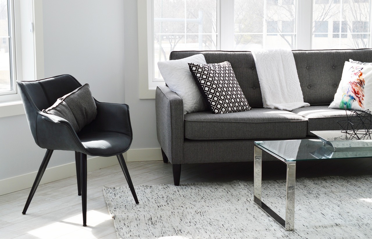 Bright rental apartment living room